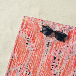 Toalha De Praia Efeito mosaico estreito do salmão e do pêssego