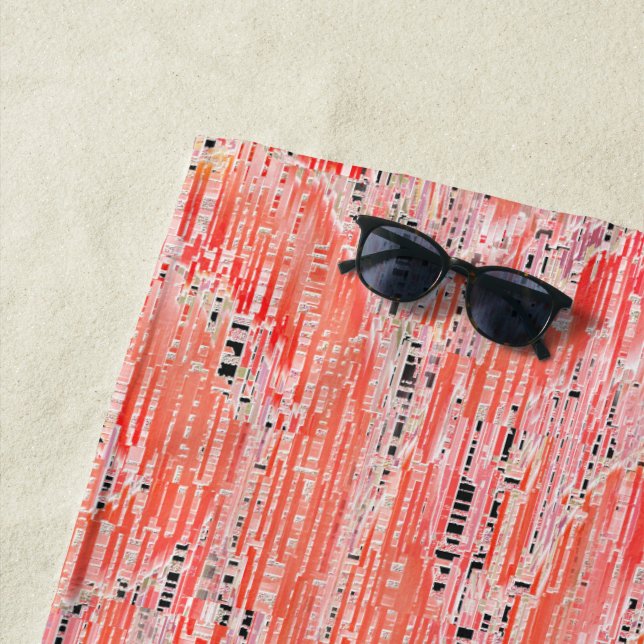 Toalha De Praia Efeito mosaico estreito do salmão e do pêssego (In Situ)