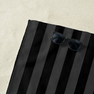 Toalha De Praia Elagnat Black & Enfumaçado Vertical Strips