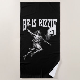 Toalha De Praia Ele É Rizzin Engraçado, Jesus, Dia da Páscoa de Ba