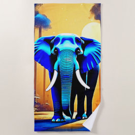 Toalha De Praia Elefante Místico: Jornada da Floresta Sunset