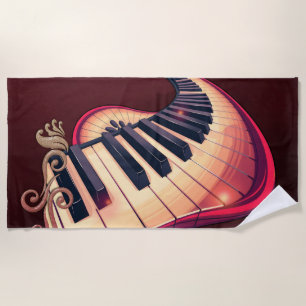 Toalha De Praia Elegância em movimento, o piano curvo.