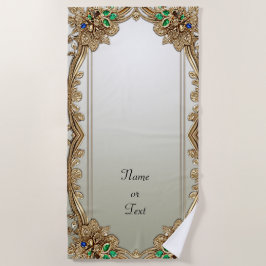 Toalha De Praia Elegant Gold Ornate Beach Towel