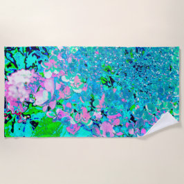 Toalha De Praia Elegante Cor-de-rosa e azul