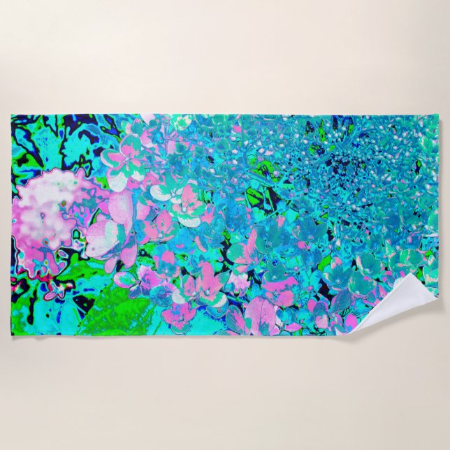 Toalha De Praia Elegante Cor-de-rosa e azul (Frente)