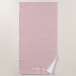 Toalha De Praia Elegante Dusty Blush Personalizado Name -