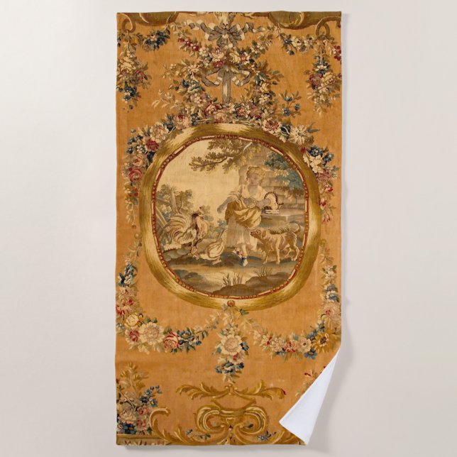 Toalha De Praia Elegante Louis XV Petite Fille Floral (Frente)