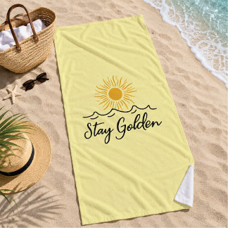 Toalha de Praia ElegaStay Golden – Macia, Elegante