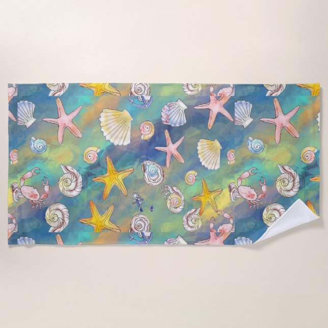 Toalha De Praia Elemento Marinho Starfish Chamada do Mar (Frente)