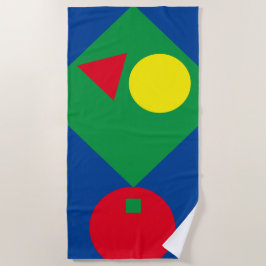Toalha de praia em forma geométrica brilhante e es
