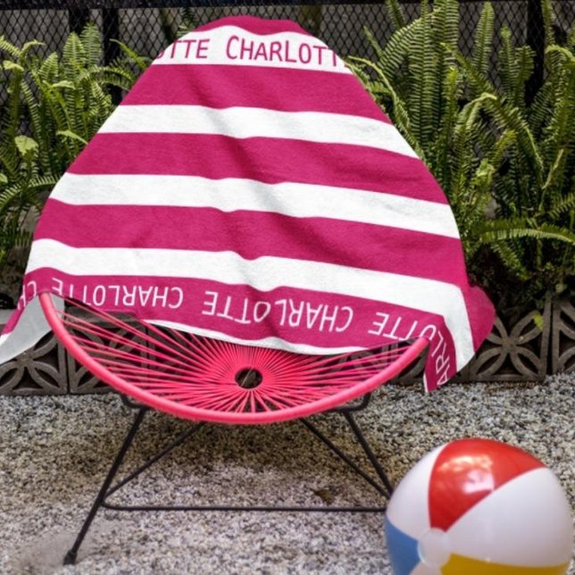 Toalha de praia em striping clássica personalizada (Criador carregado)