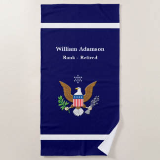 Toalha De Praia Emblema de Defesa Militar Americana - personalizar