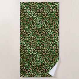 Toalha De Praia Emerald e Dourado Safari Series Design 8