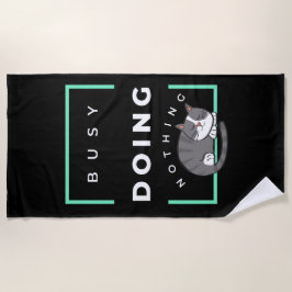 TOALHA DE PRAIA EMPRESA DE GATO ENGRAÇADO NÃO FAZENDO NADA