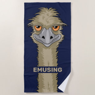 Toalha De Praia Emusing Funny Emu Pun