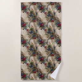 Toalha De Praia Enchanting Floral Owl