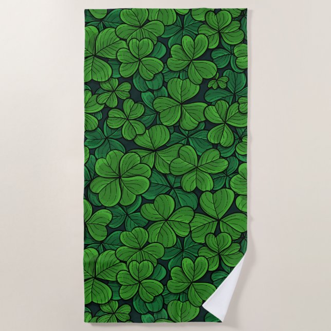 Toalha De Praia Encontre o trevo sortudo 2 (Frente)