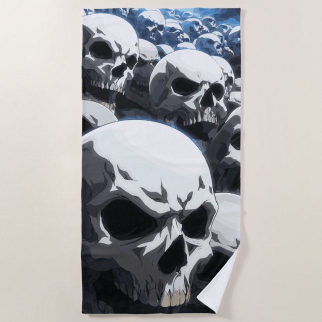 Toalha De Praia Endless Skull Field Dark Illustration (Frente)