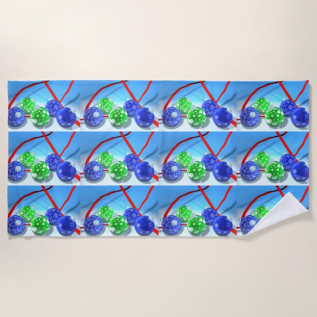 Toalha De Praia Enfeites de natal (Frente)