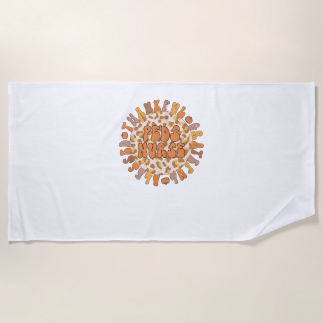 Toalha De Praia Enfermeira de Ação de Graças Enfermeira Pediátrica (Frente)