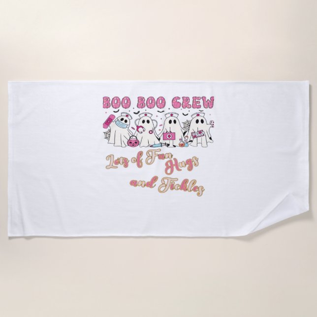 Toalha De Praia Enfermeira Diversão de Halloween Design essencial  (Frente)