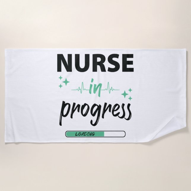Toalha De Praia Enfermeiro em Andamento (Frente)