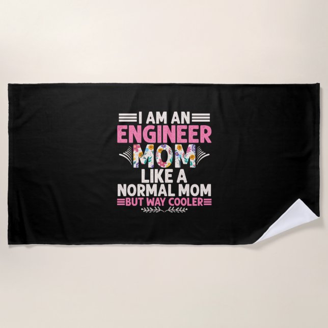 Toalha De Praia Engenheiro Eu Sou Uma Mãe Engenheiro (Frente)