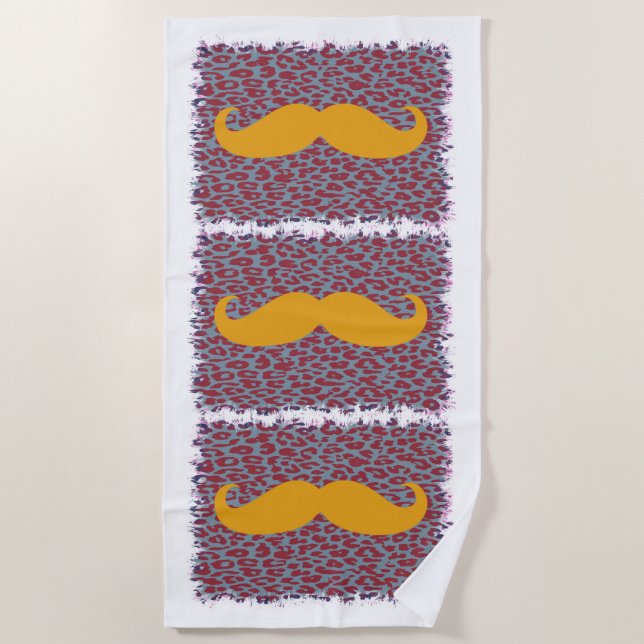 Toalha De Praia Engraçado bigode #15 (Frente)