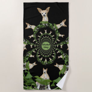 Toalha De Praia Engraçado Chihuahua Cachorro Cute Tan Branco Psic