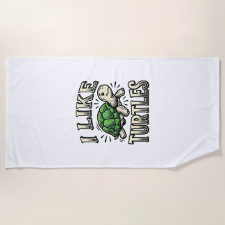 Toalha De Praia Engraçado Eu Gosto de Tartarugas Camisa Vintage de