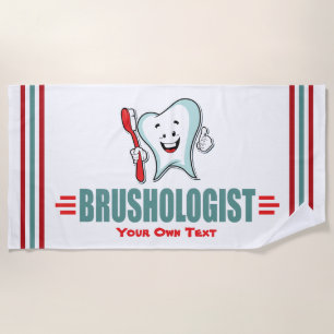 Toalha De Praia Engraçado Higiene Dental Sotbrish