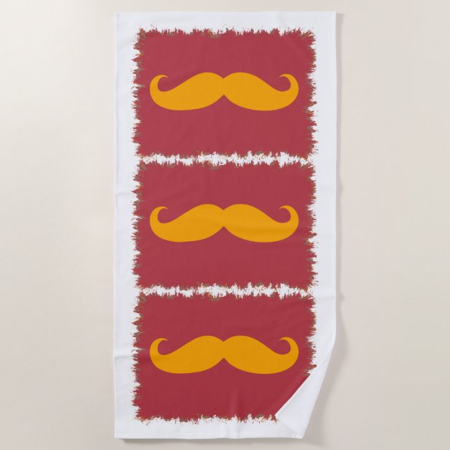 Toalha De Praia Engraçado Mustache (Frente)
