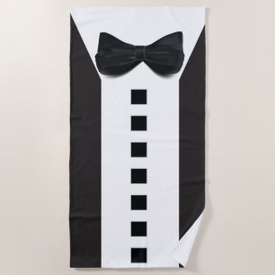 Toalha De Praia Engraçado Tuxedo 🎩 elegância Minimalista Bonita
