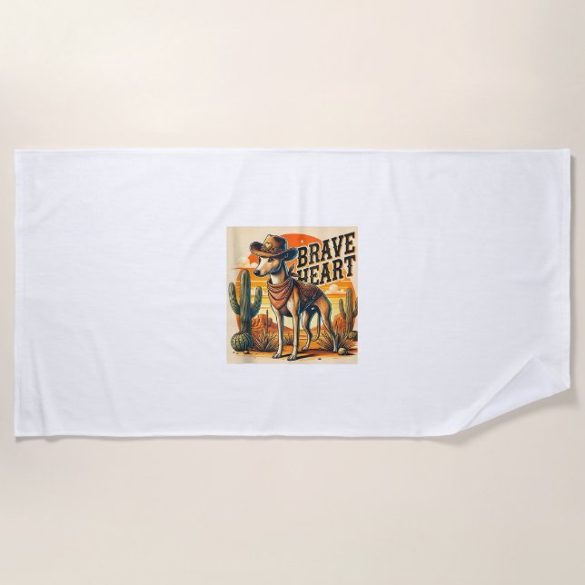 Toalha De Praia Engraçado Xerife Camiseta de cão Greyhound Whippet (Frente)