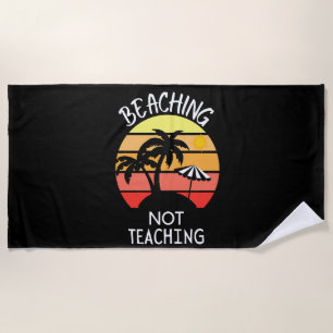 Toalha De Praia Ensinando Sem Ensino - Engraçado Professor de Verã