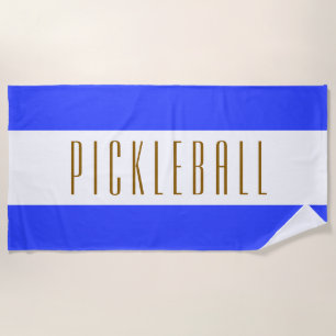 Toalha De Praia Entrevista com PICKLEBALL Bright Blue Strips