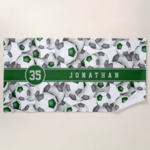 Equipe da cinza verde colorido bolas de futebol