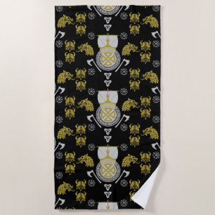 Toalha De Praia Escandinávia Viking Norsêmen Home Decor