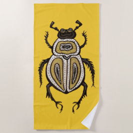 Toalha De Praia Escaravelho Legal Inseto Amarelo Entomologia Arte