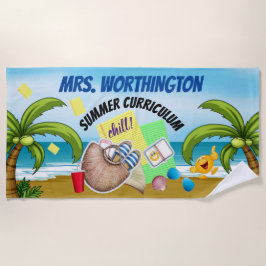 Toalha De Praia Escola/Professora Beach Towel