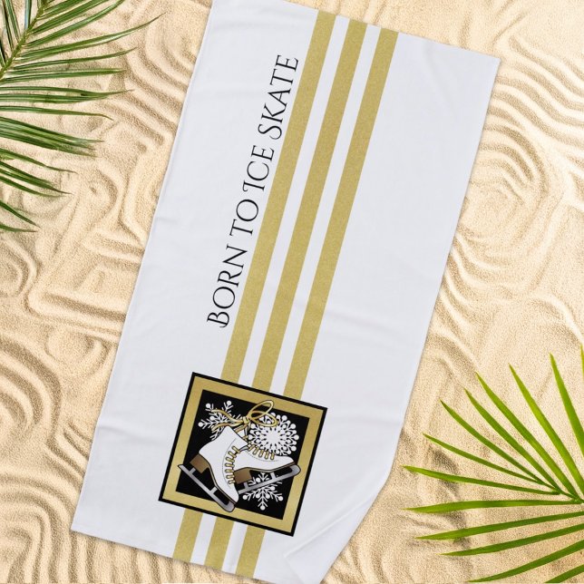 Toalha De Praia Esfolamento Dourado de gelo branco branco brilhant (Criador carregado)