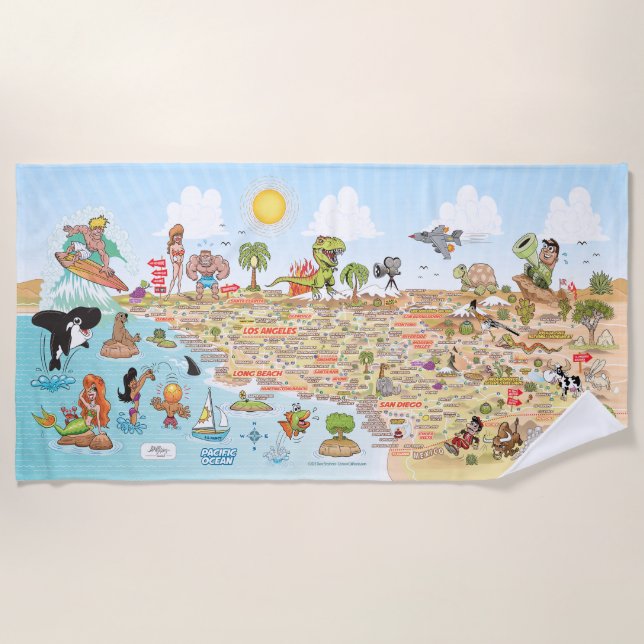 Toalha De Praia Espetacular Blanket de Praia do Sul da Califórnia (Frente)