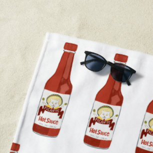 Toalha De Praia Espicante! Hot Sauce Pattern cat com maracas em br