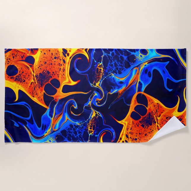 Toalha De Praia espiral colorido trendy abstrato (Frente)