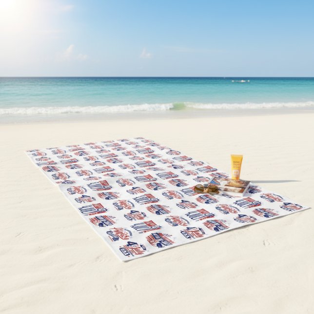 Toalha De Praia Espírito de Independência Quarto de julho (Spirit of Independence Fourth of July Beach Towel)