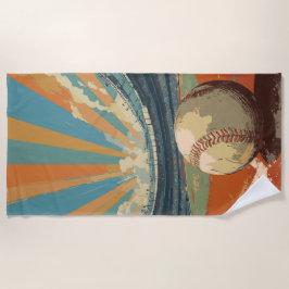 Toalha De Praia Estádio de Beisebol Retro