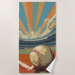 Toalha De Praia Estádio de Beisebol Retro