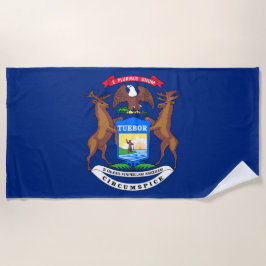 Toalha De Praia Estado da bandeira de Michigan