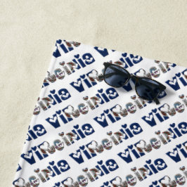 Toalha De Praia Estado da Virgínia - Tipografia Padrão EUA