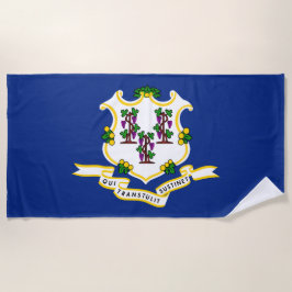 Toalha De Praia Estado de bandeira do Connecticut
